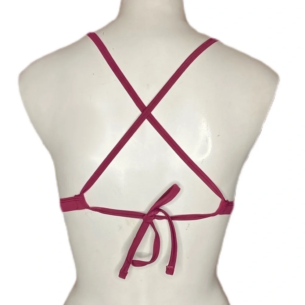 SO Burgundy Lacy Triangle Bikini Top Juniors Size M